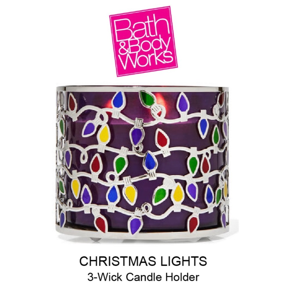 Retired Bath & Body Works Christmas 3 Wick Candle Holder